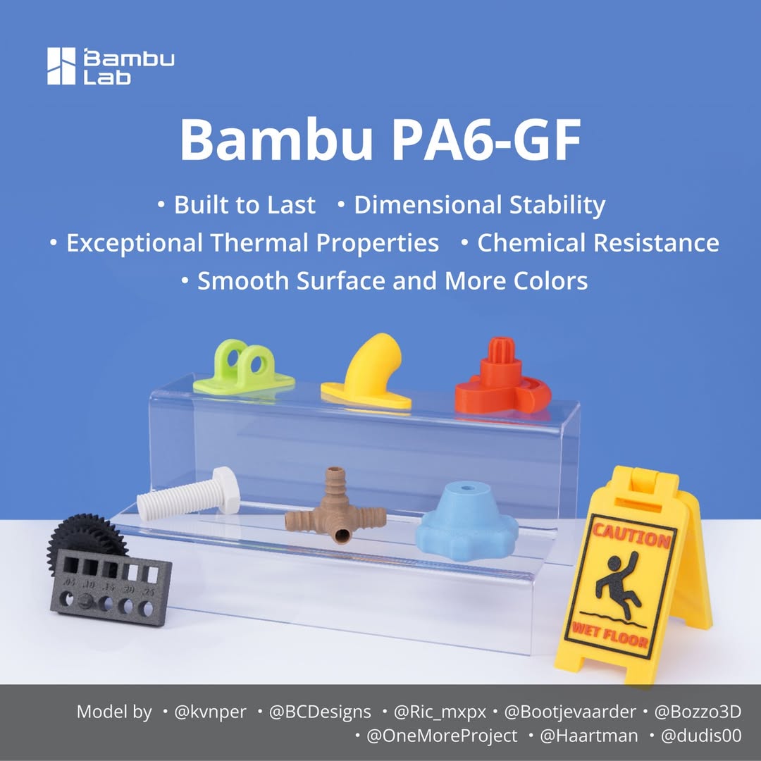 3D Printing Glass - PA6-GF สำหรับเส้นใยพิมพ์ 3 มิติ ไนลอนเสริมใยแก้วของ Bambu