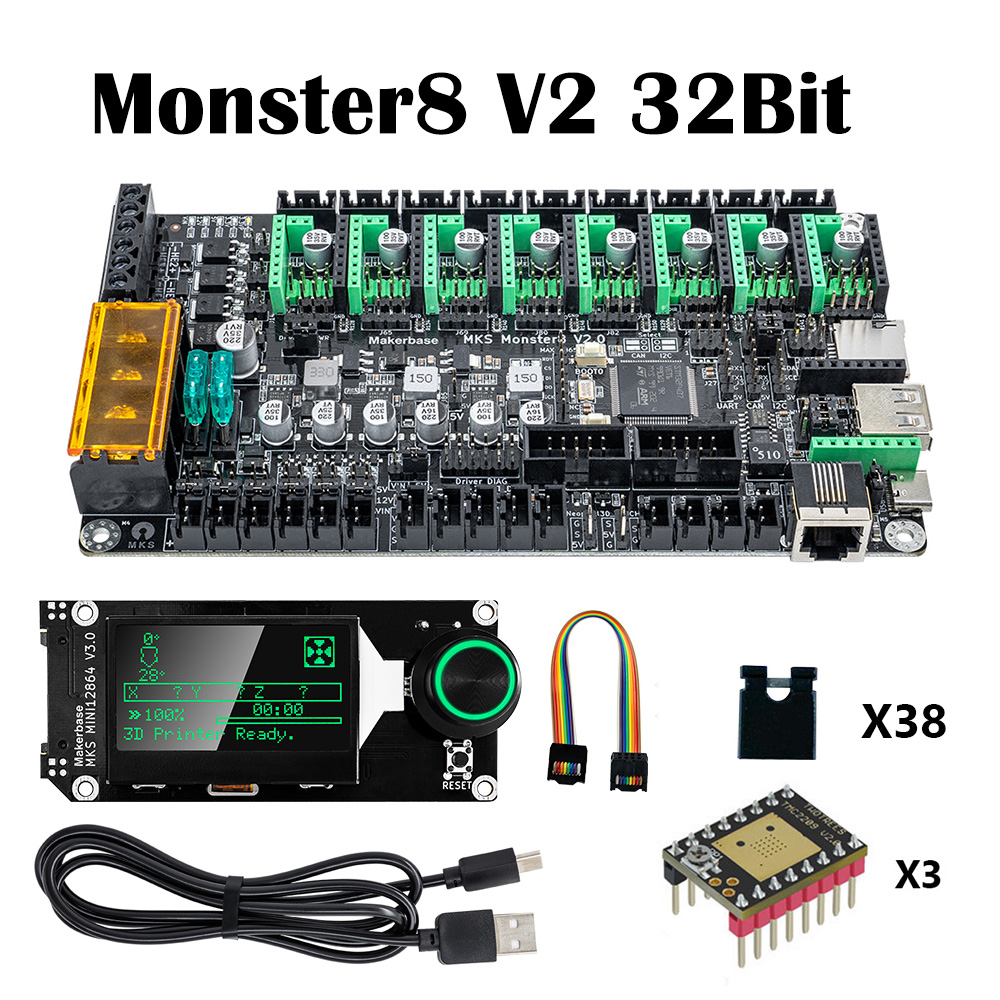 Motherboard 3D Printer - Makerbase MKS 32Bit V2 Monster8 168MHz
