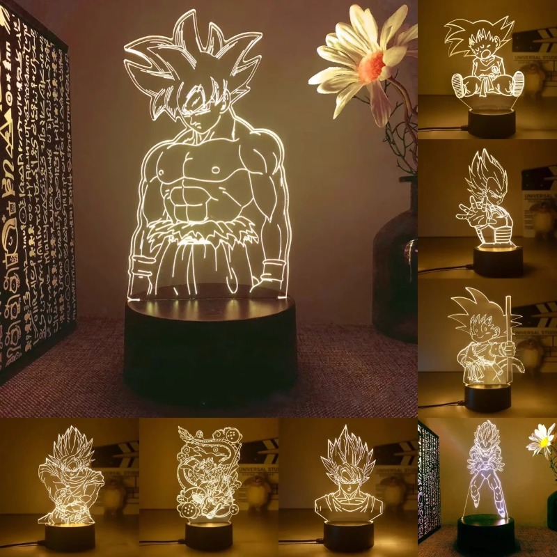 3D Printing Lamp - ดราก้อนบอล Z อะนิเมะ 3D LED ไฟกลางคืนซุปเปอร์ไซย่า