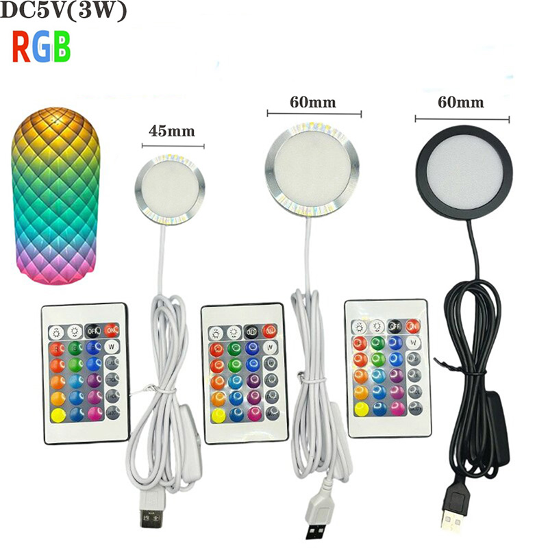 3D Printing Lamp - ไฟใต้ตู้แบบหรี่แสงได้ 5V USB RGB พร้อมสวิตช์ควบคุมระยะไกล ปรับสีและความสว่างได้