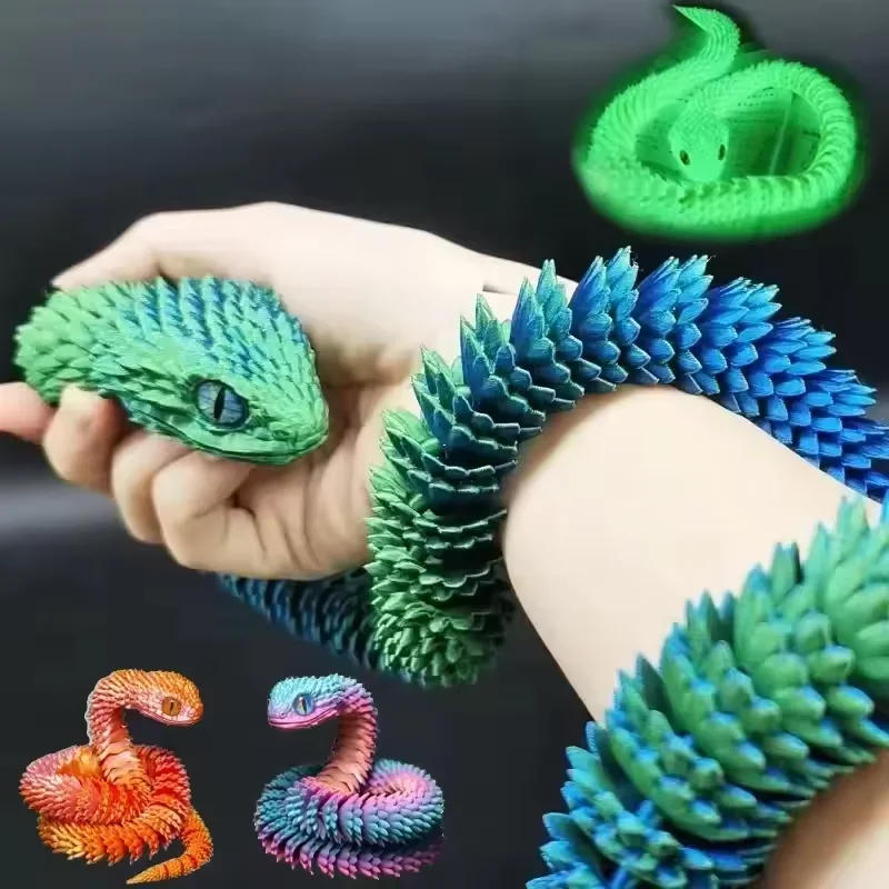 3D Printing Fidget Toys - ของเล่นงูพิมพ์ 3 มิติ ข้อต่อขยับได้ ของเล่นบีบคลายเครียด รูปงูจำลอง