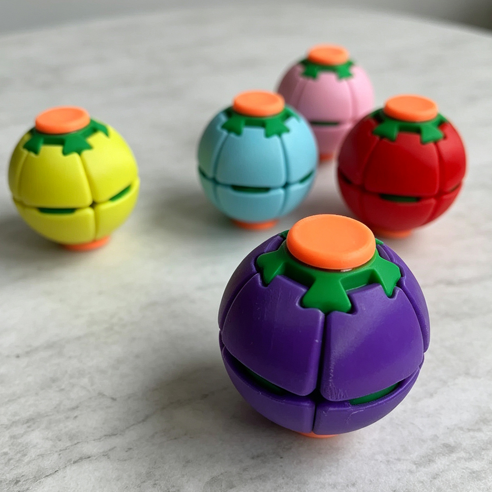 3D Printing Fidget Toys - ลูกบอลฟิดเจ็ตสปินเนอร์พิมพ์ 3 มิติ กดและหมุนได้ ของเล่นคลายเครียด บีบแล้วเปลี่ยนรูปได้